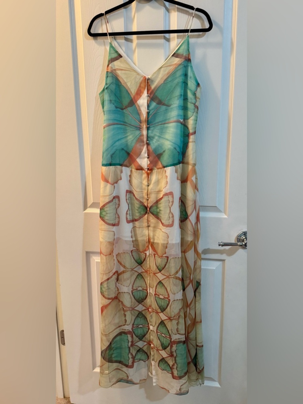 FARM Rio Elegant Butterfly Print Maxi Dress – Size M Butterfly-Print Maxi Dress - Picture 2 of 5